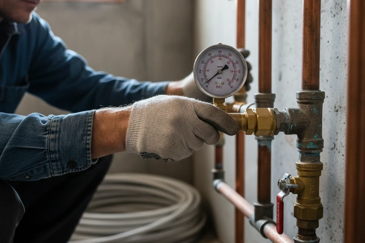 Pressure testing a repaired line during Water Line Repair in Lowellville
